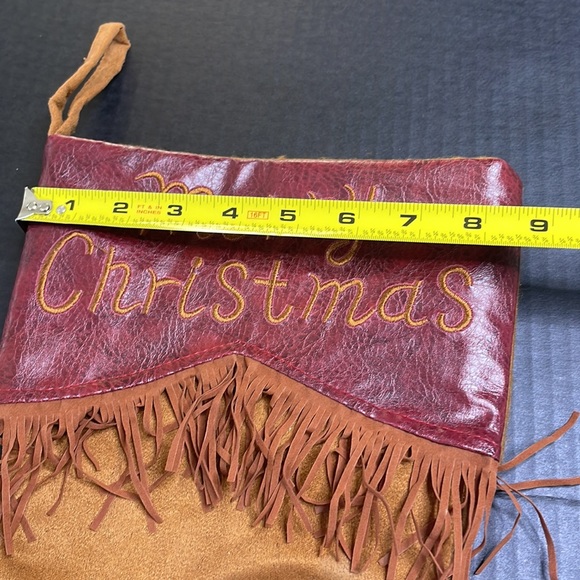 Faux Leather Cowboy Boot Christmas Stocking - Picture 6 of 6